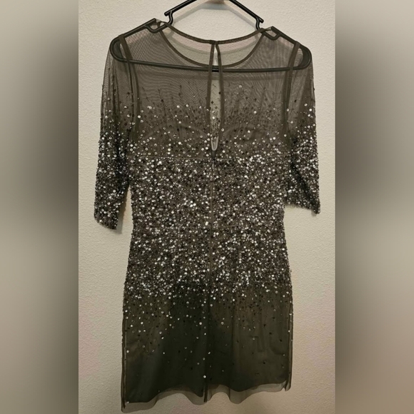 Adrianna Papell Black Sequin Long Sleeve Dress - Picture 3 of 4